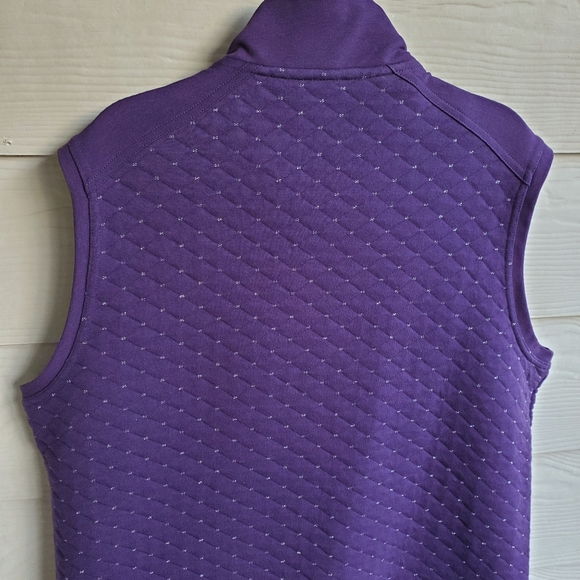 ALLISON DALEY Metallic Speckled Quilted Zip-up Cool Weather Vest - Picture 9 of 10